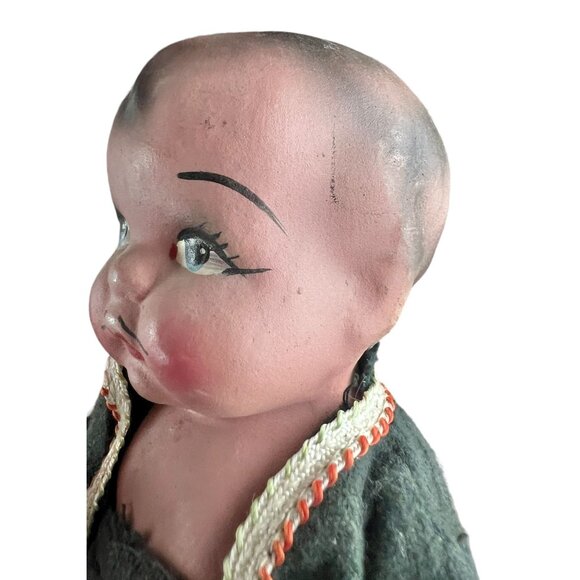 Mexican Dolls Pair in Traditional Costumes Vintage 1930s Ceramic 9" tall each - Picture 7 of 16